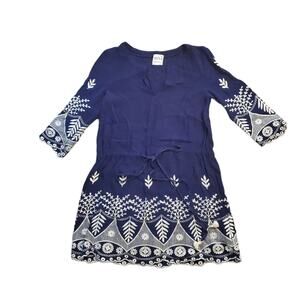 MISA Los Angeles Serene Embroidery Dress in Denim Sz ~S, no size tag FLAW